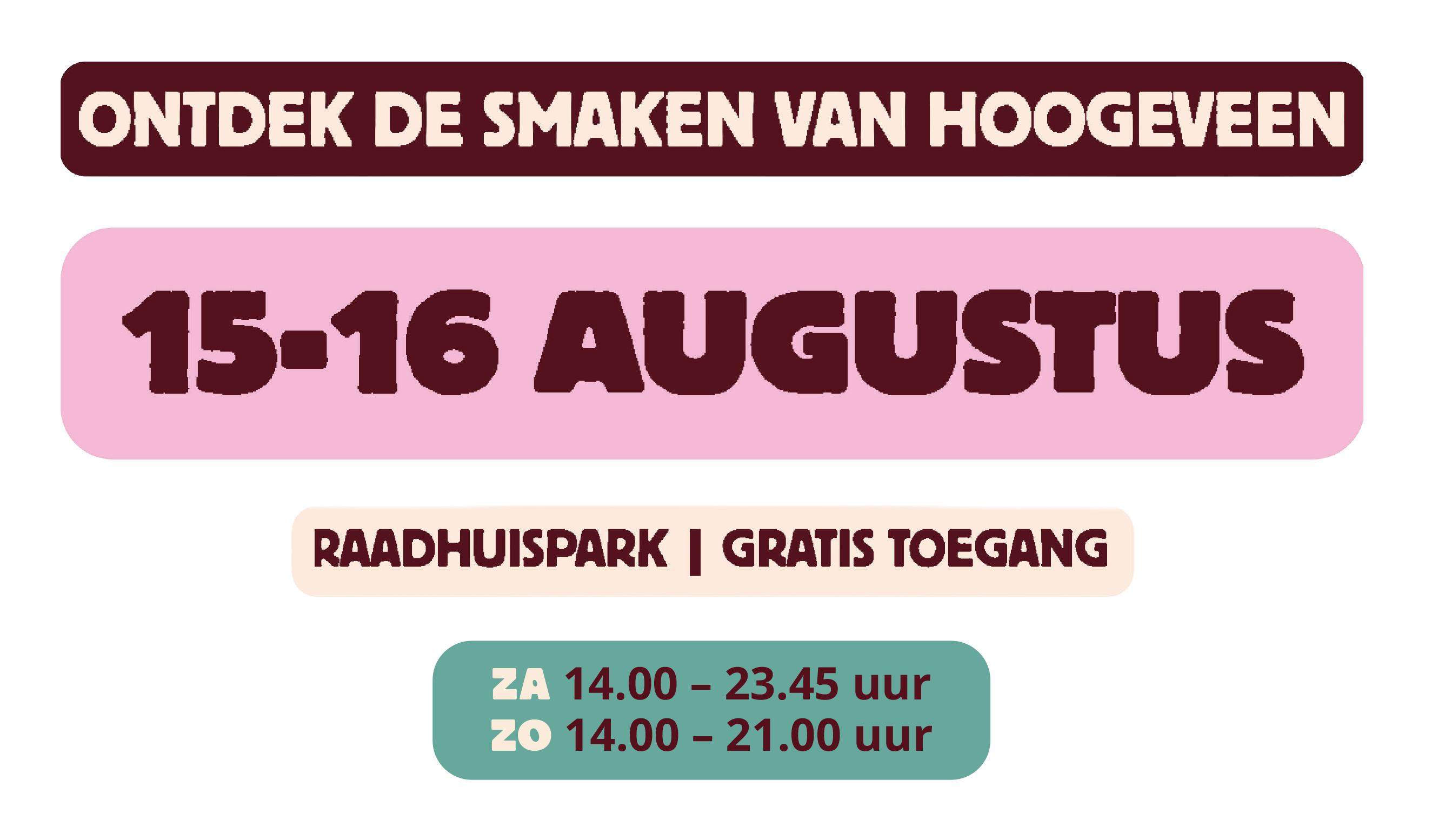 Ontdek de smaken van Hoogeveen — 15-16 augustus, Raadhuispark, gratis toegang